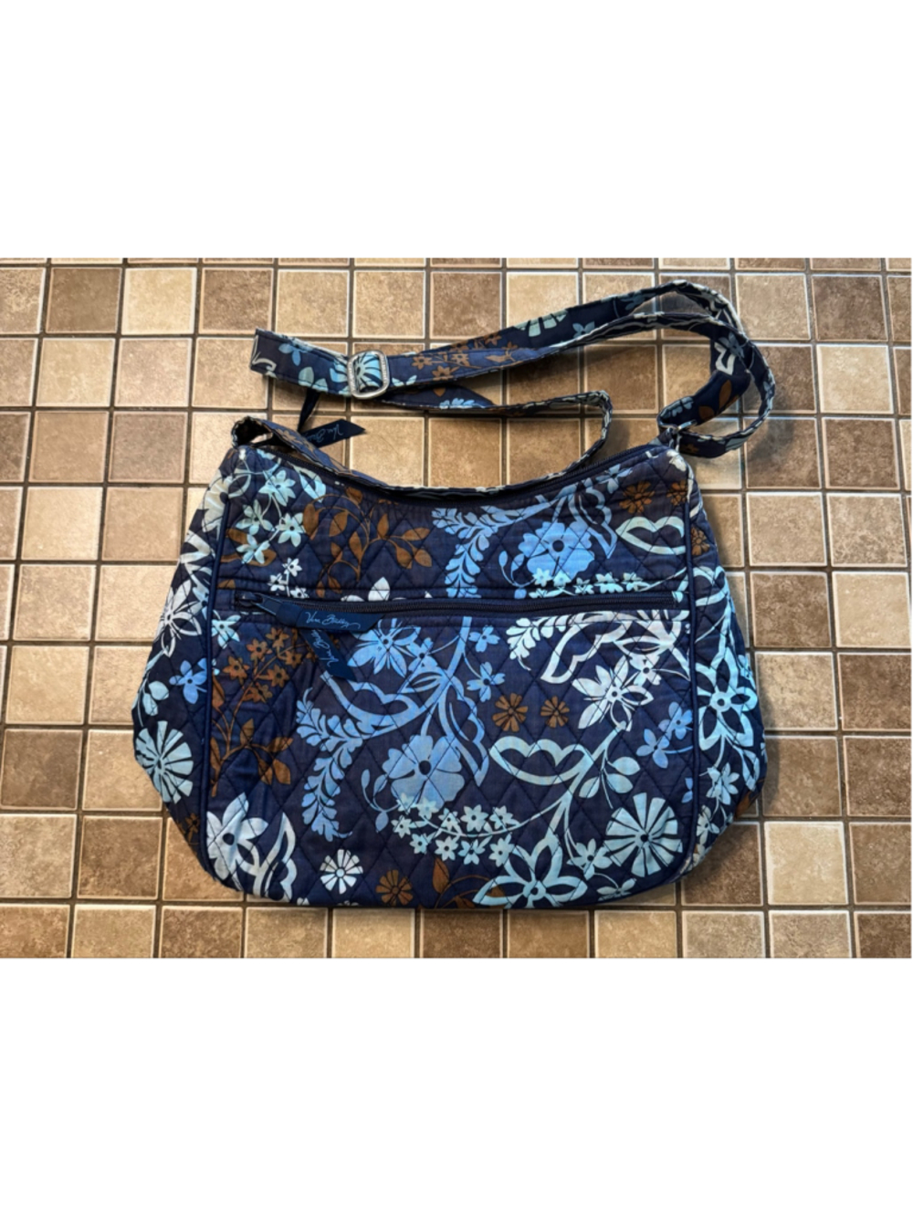 Women's Vera Bradley Crossbody Bag One Size Blue Brown Floral